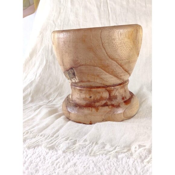 Culinary Corner Wooden Mortar Bowl Decorative Decor Kitchen 5" Tall - Picture 3 of 14